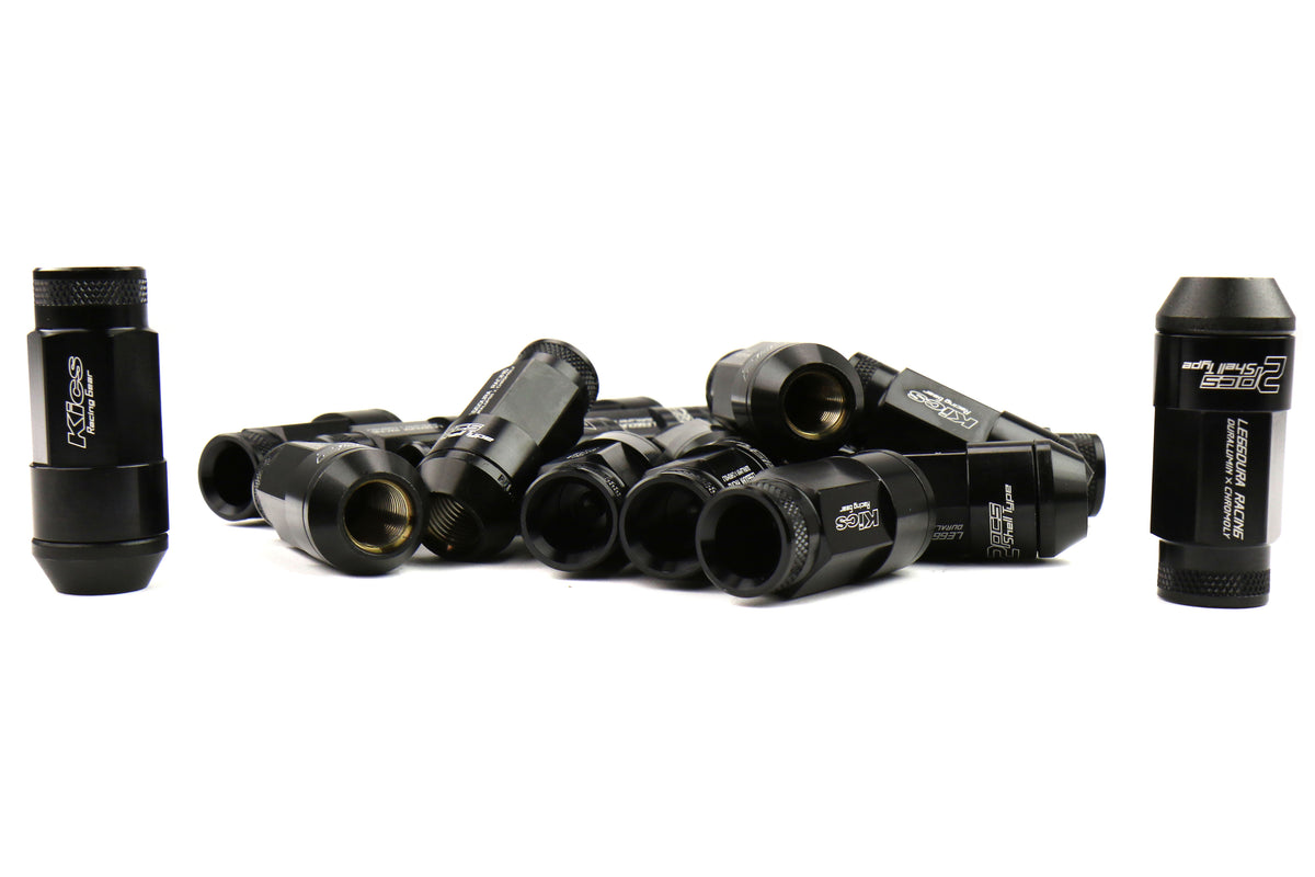 KICWRL5313K Project Kics Leggdura Racing Shell Type Lug Nut 53mm (Open-End) - 2015+ WRX / 2015+ STI / 2013+ FT86-Black,