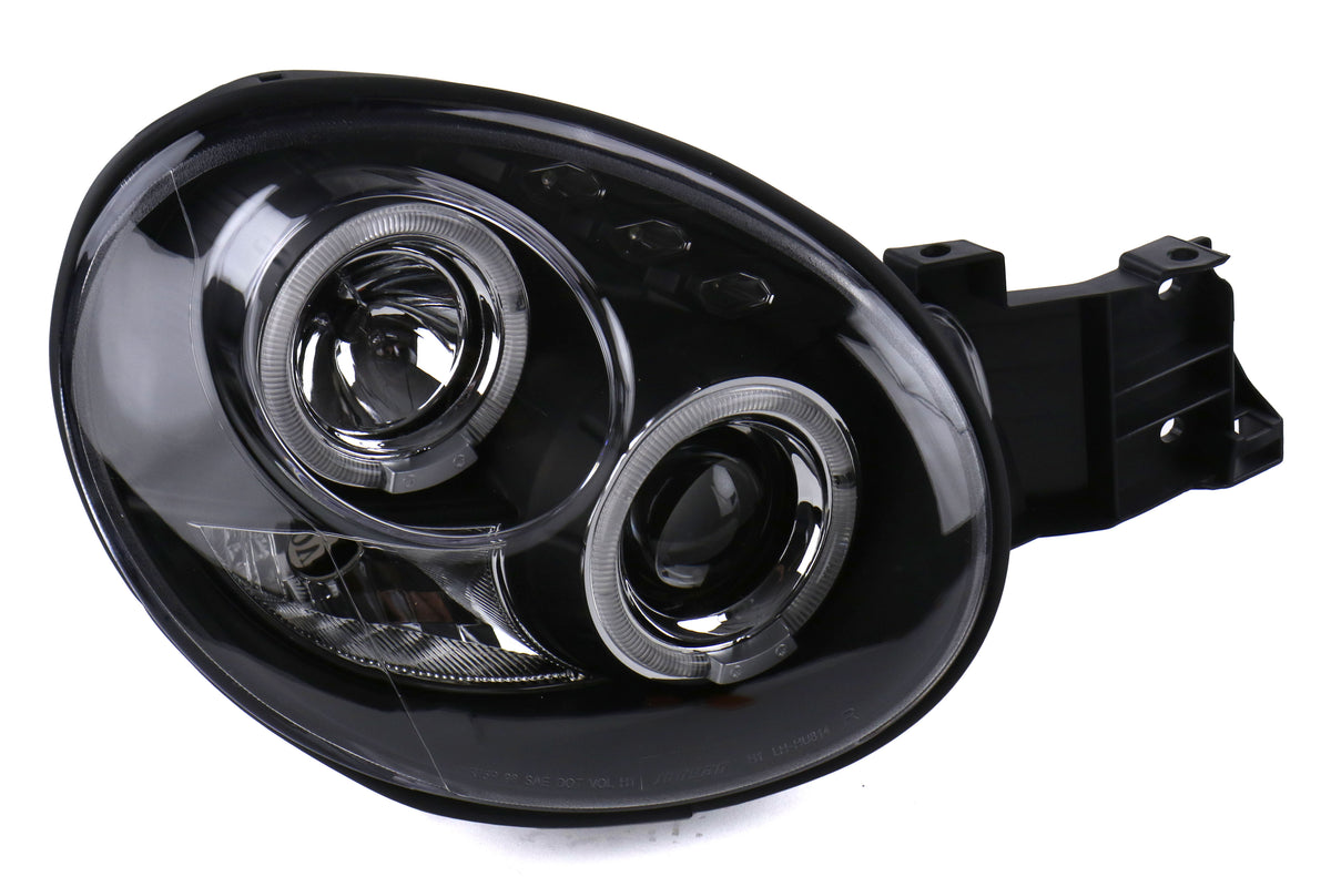 SCDLHP-WRX02JM-TM Spec-D Black Dual Projector Headlights w/ Parking LEDs - 2002-2003 Subaru WRX,