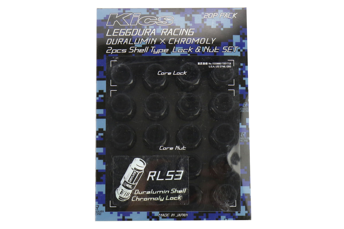 KICWRL5313K Project Kics Leggdura Racing Shell Type Lug Nut 53mm (Open-End) - 2015+ WRX / 2015+ STI / 2013+ FT86-Black,