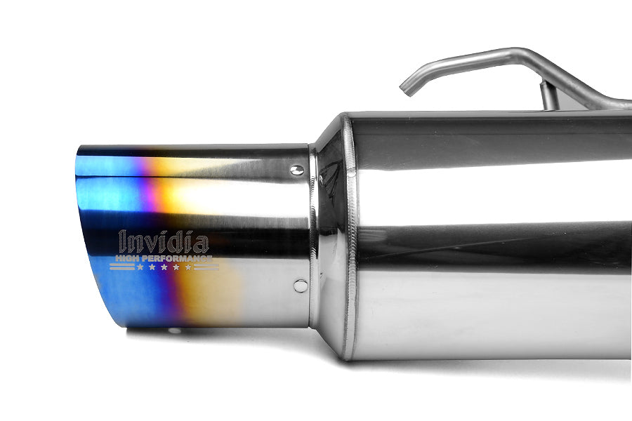 INVHS08SW4GST Invidia Titanium Tip Racing Cat Back Exhaust Single Exit - 2008-2014 Subaru WRX Sedan / 2011-2014 Subaru STI Sedan,