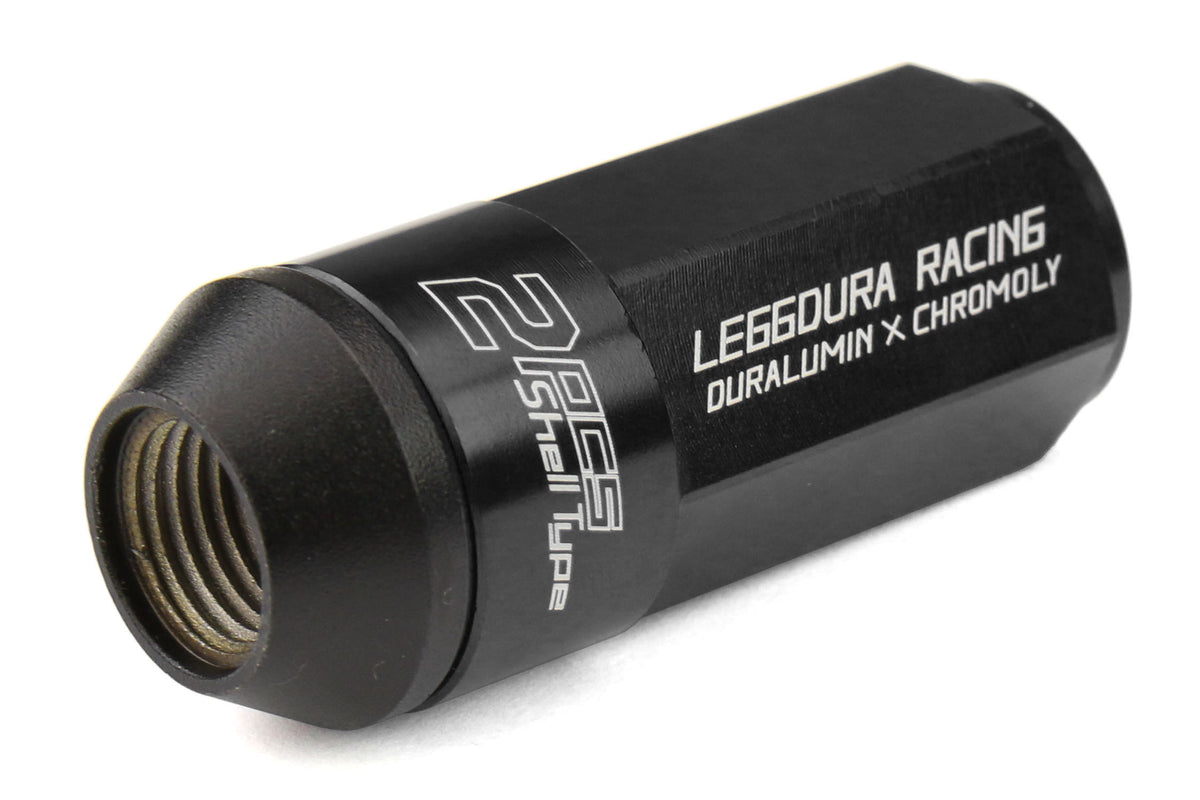 KICWCL5313K Project Kics Leggdura Racing Shell Type Lug Nut 53mm (Closed-End) - 2015+ WRX / 2015+ STI / 2013+ FT86-Black,