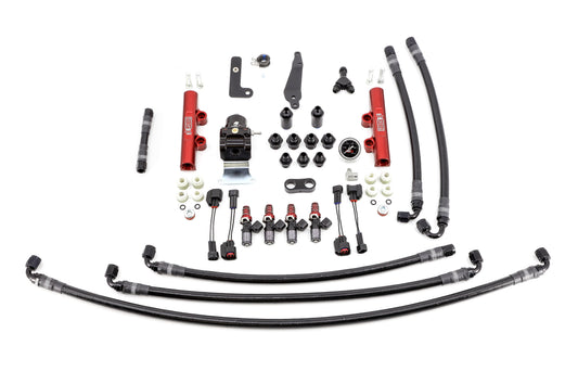 IAGIAG-AFD-2611RD 2015-2021 Subaru STI IAG PTFE Flex Fuel System Kit w/ 1300cc Injectors, Lines, FPR, Red Fuel Rails,