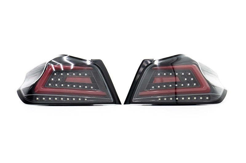 SCDLT-WRX15BKLED-SQ-TM Spec-D Sequential LED Tail Lights - 2015+ WRX / STI-Glossy Black-Clear Lens-Red LED Bar,