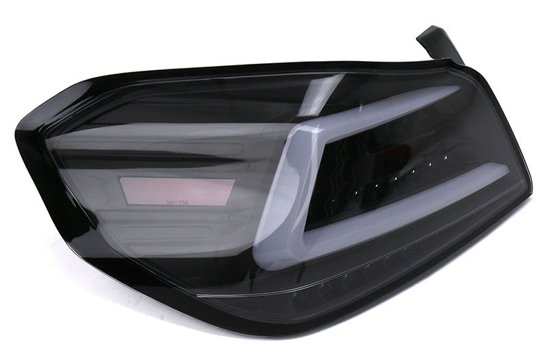 SCDLT-WRX15JMLED-SQ-TM Spec-D Sequential LED Tail Lights - 2015+ WRX / STI-Glossy Black-Clear Lens-White LED Bar,