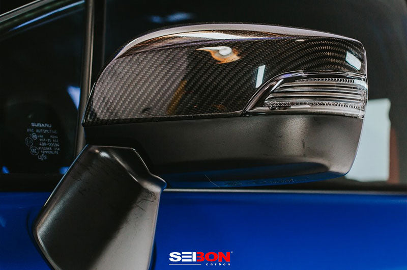 SEIMC15SBIMP Seibon Carbon Fiber Mirror Caps - 2015-2021 Subaru WRX & STI,