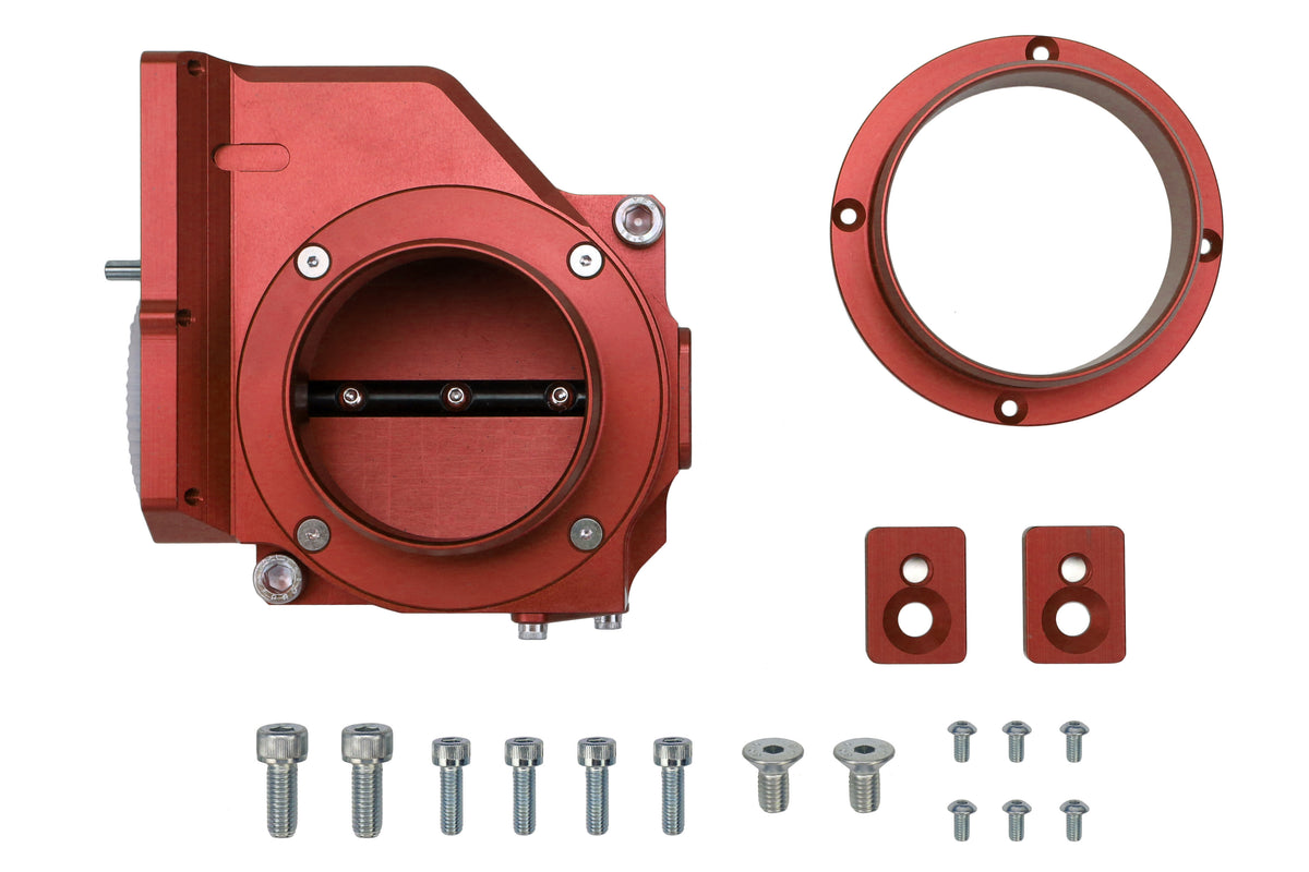 BBA001000150200 Boomba Racing 75mm DBW Throttle Body Red - 2004+ Subaru STI,