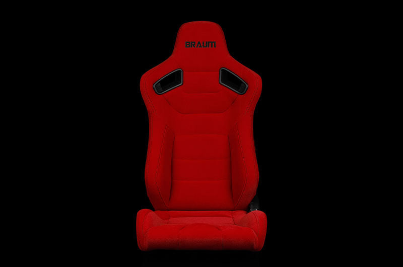 BRMBRR1-RFBS Braum Elite Series Sport Seats - Red Cloth (Black Stitching) Pair - Universal,