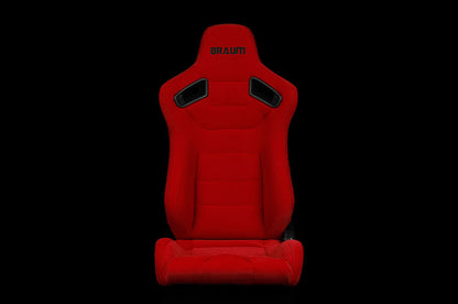 BRMBRR1-RFBS Braum Elite Series Sport Seats - Red Cloth (Black Stitching) Pair - Universal,