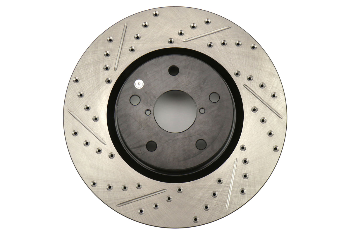 STT127.47027R Stoptech Drilled and Slotted Rotor Single Front Right - 2015-2021 Subaru WRX,