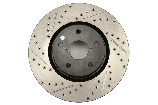STT127.47027R Stoptech Drilled and Slotted Rotor Single Front Right - 2015-2021 Subaru WRX,
