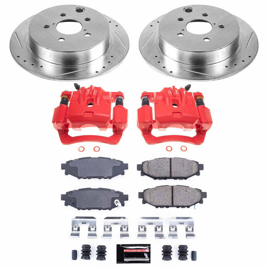 Power Stop Z23 Evolution Coated Brake Kit w/ Calipers Rear - 2012-2016 Impreza 2.0