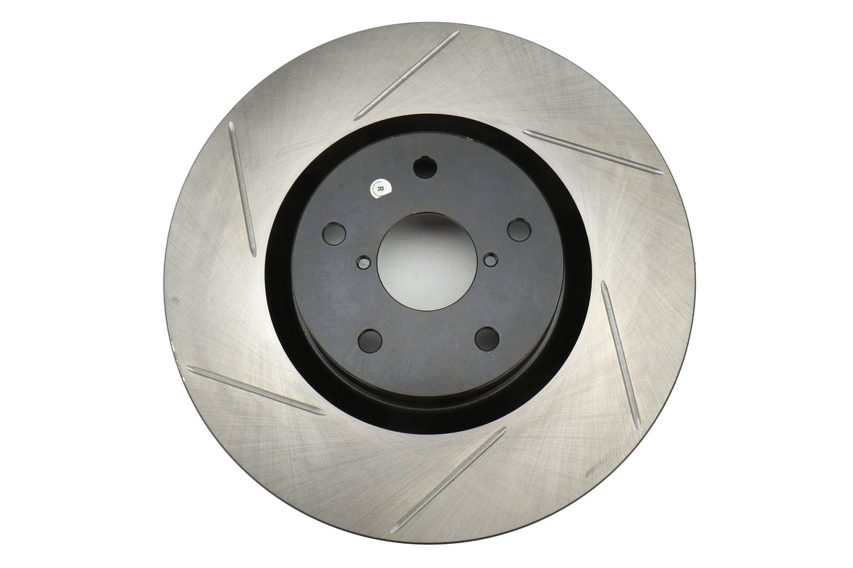 STT937.47010 Stoptech Street Axle Pack Slotted Rotors With Pads Front - 2008-2017 Subaru STI,