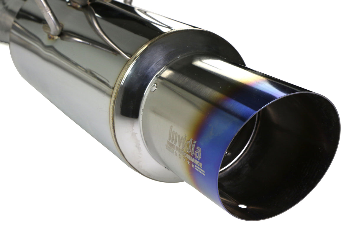 INVHS08SW4GTT Invidia N1 Cat Back Exhaust Single Titanium Tip - 2008-2014 Subaru WRX Sedan / 2011-2014 Subaru STI Sedan,