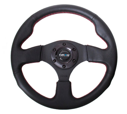 NRGRST-012R-RS NRG Race Series Steering Wheel - Universal-Suede w/ Red Stitch,