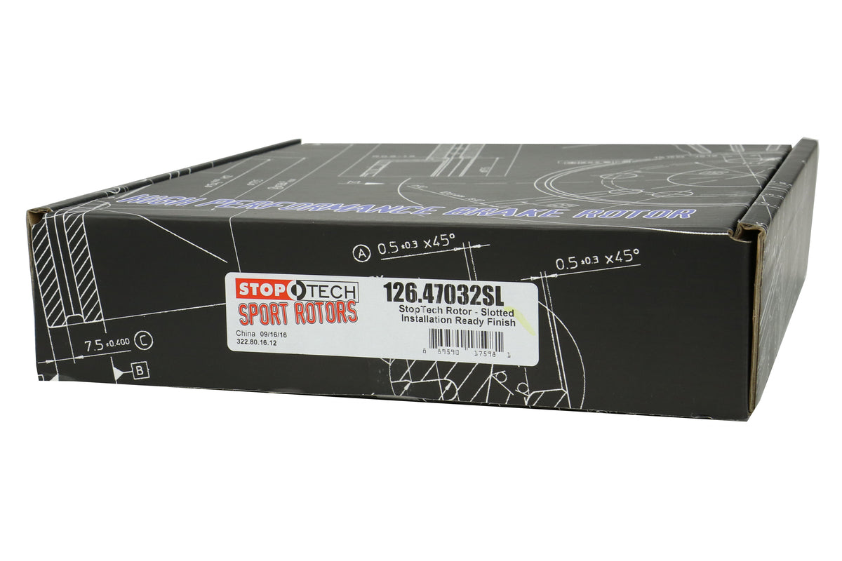 STT126.47032SL Stoptech Slotted Rear Left Rotor Single - Subaru WRX 2015+ | 126.47032SL,