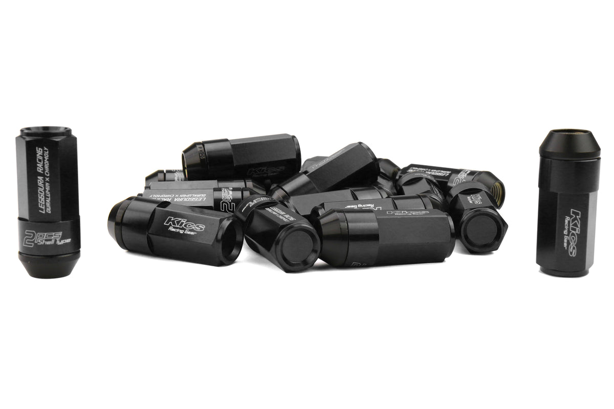 KICWCL5313K Project Kics Leggdura Racing Shell Type Lug Nut 53mm (Closed-End) - 2015+ WRX / 2015+ STI / 2013+ FT86-Black,