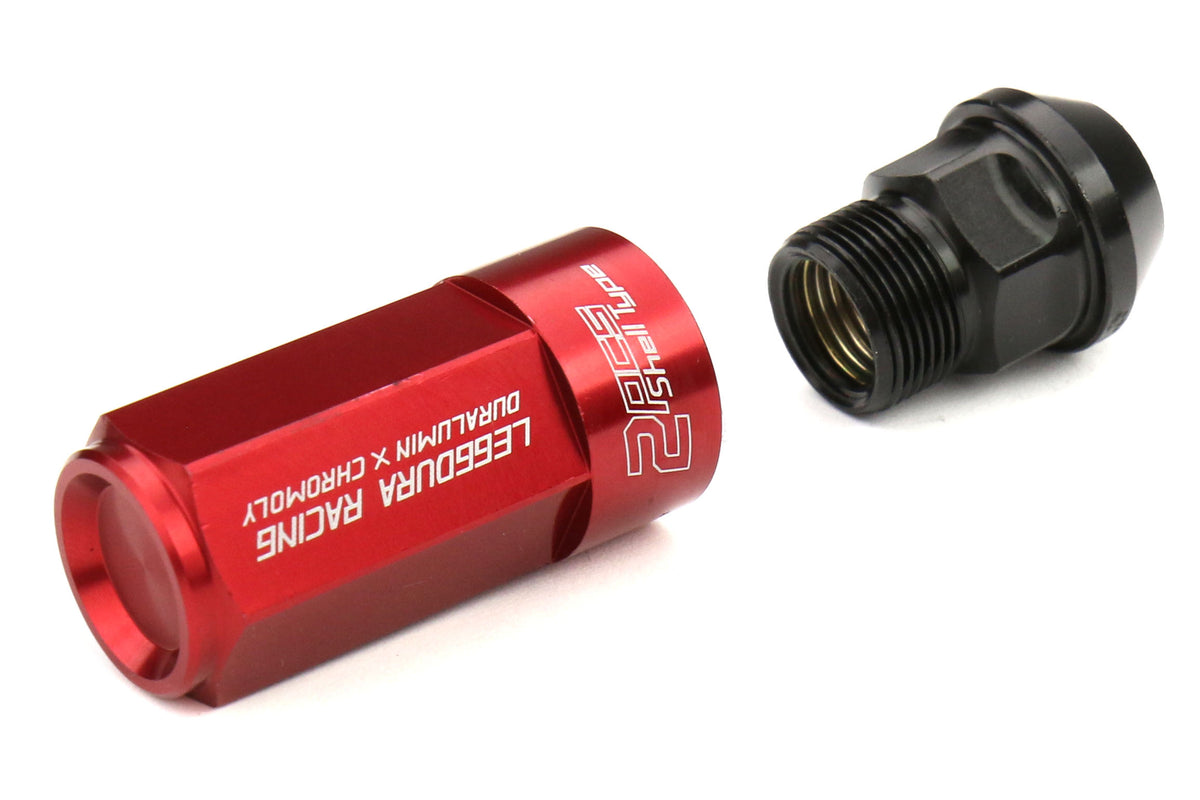 KICWCL5313R Project Kics Leggdura Racing Shell Type Lug Nut 53mm (Closed-End) - 2015+ WRX / 2015+ STI / 2013+ FT86-Red,