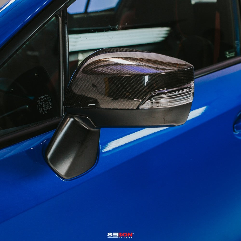 SEIMC15SBIMP Seibon Carbon Fiber Mirror Caps - 2015-2021 Subaru WRX & STI,
