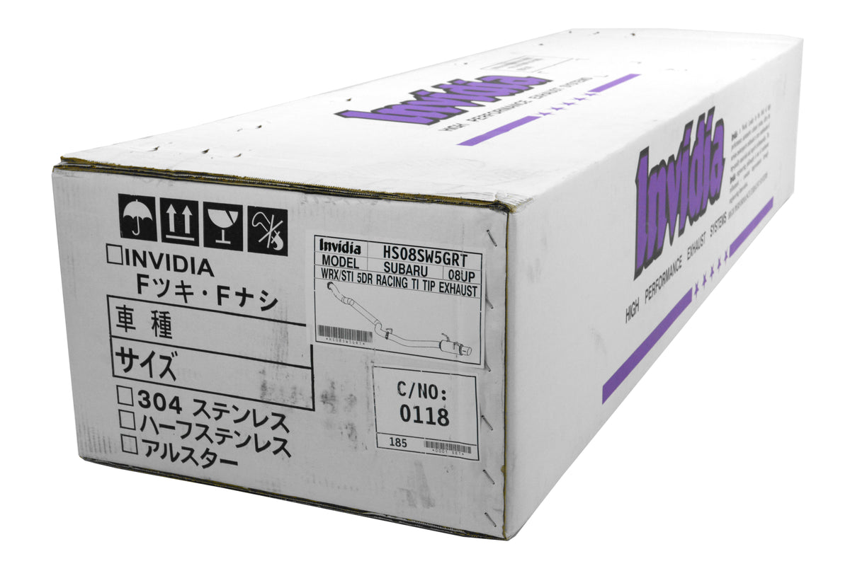 INVHS08SW5GRT Invidia Racing Series Cat Back Exhaust w/Titanium Tip - 2008-2014 Subaru WRX Hatchback,