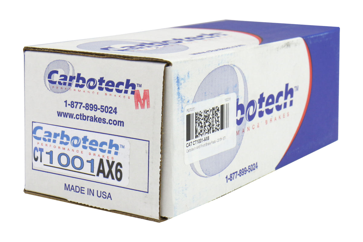 CATCT1001-AX6 Carbotech AX6 Front Brake Pads - 2015-2017 STI,