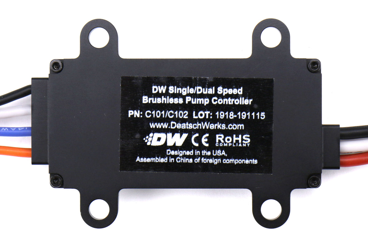 DET9-441-C101-0900 DeatschWerks DW440 440lph Brushless Fuel Pump with Single Speed Controller - Universal,