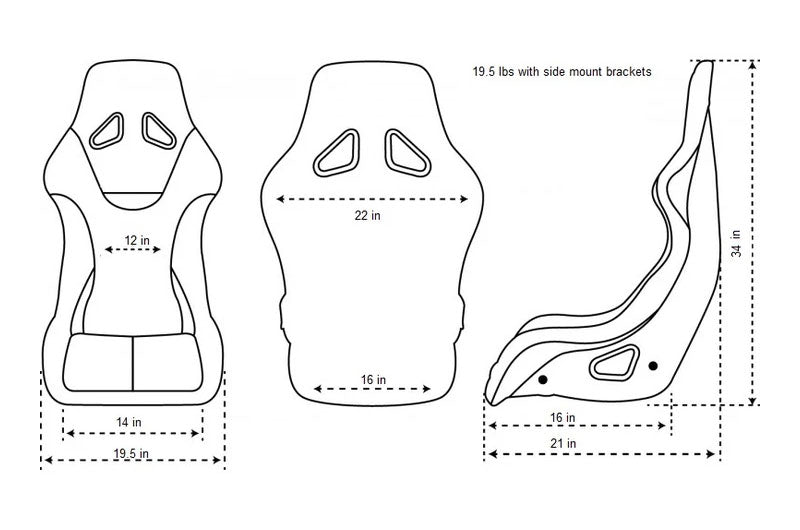 NRGFRP-302-DYNASTY NRG Innovations FRP Prisma Oriental Dynasty Edition Bucket Seat (Large) - Universal,
