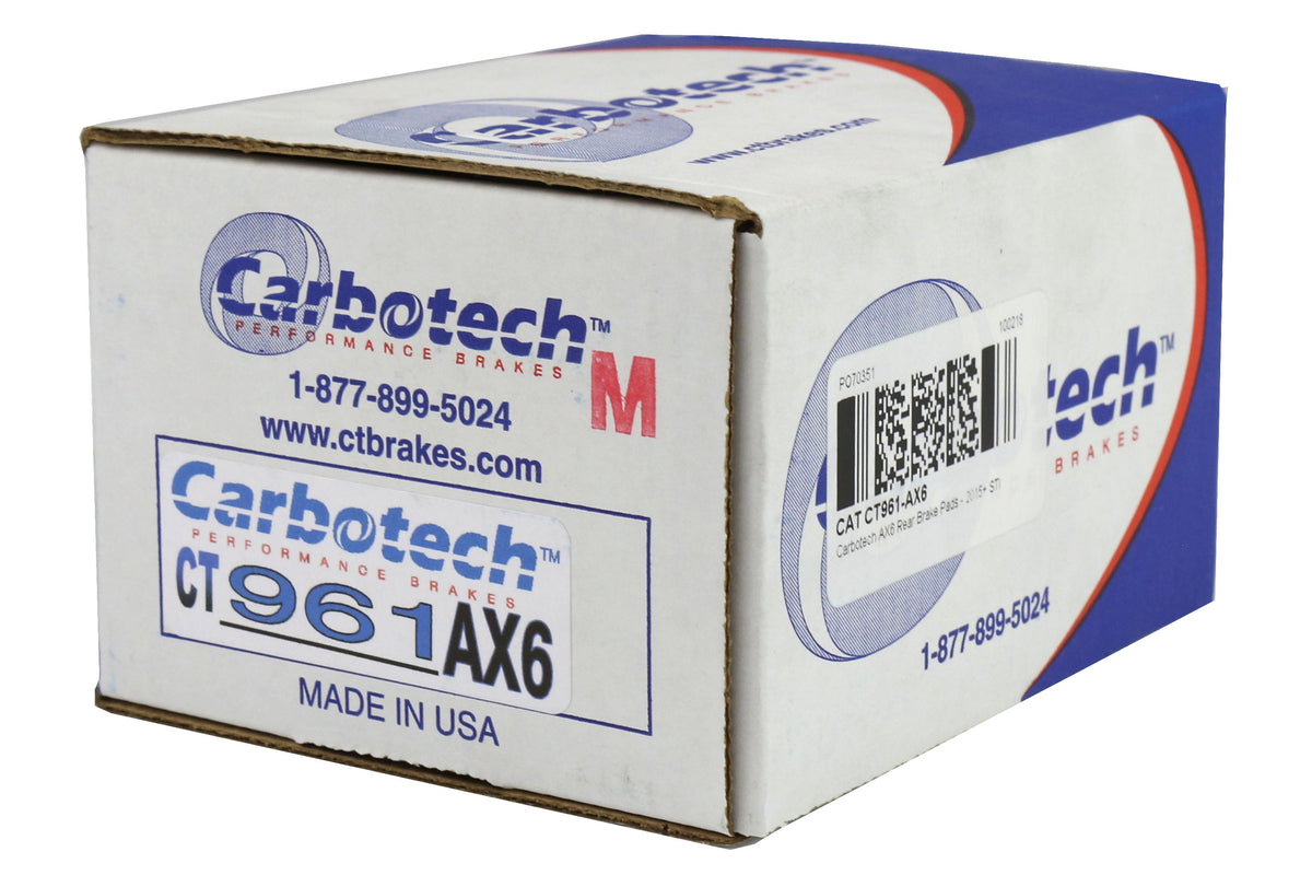 CATCT961-AX6 Carbotech AX6 Rear Brake Pads - 2015-2017 STI,