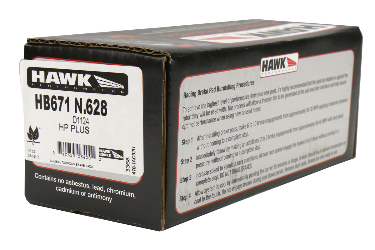 HWKHB671N.628 Hawk HP+ Brake Pads (Rear) - 2013+ FT86,