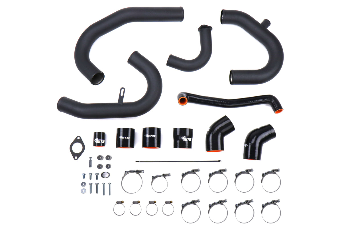 ETS200-40-ICP-001 ETS Front Mount Intercooler Piping Kit - 2015-2018 WRX-Wrinkle Black - Stainless Steel-Stock BOV-Stock,