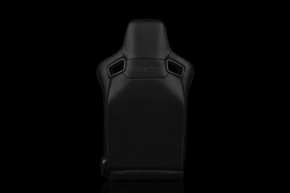 BRMBRR1R-BKRP Braum Elite-R Series Sport Seats - Black Leatherette (Red Stitching / Red Piping) Pair - Universal,