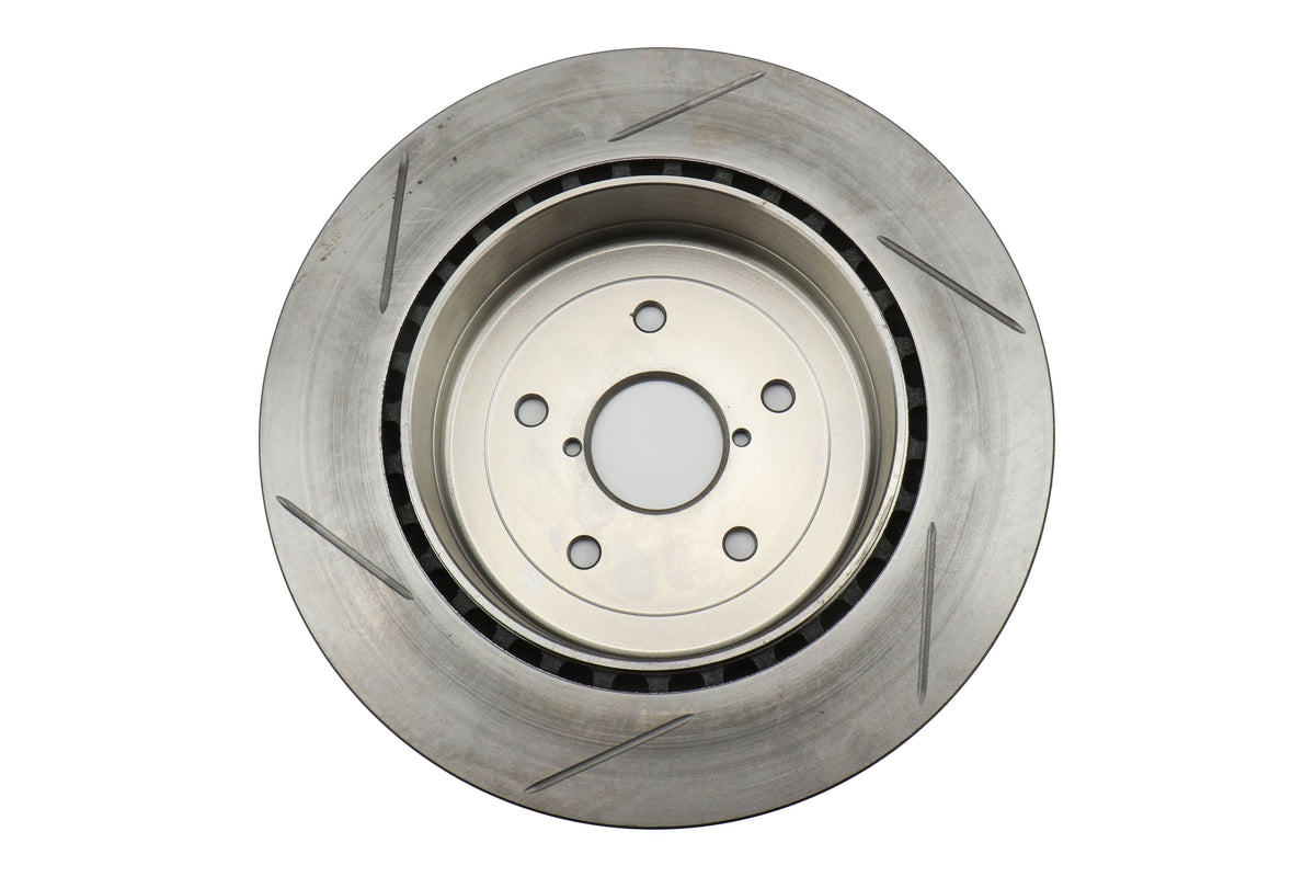 STT126.47023S-GRP Stoptech Slotted Rear Rotor Pair - Subaru STI 2005-2007,