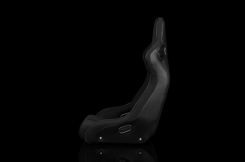 BRMBRR1R-BKBS Braum Elite-R Series Fixed Back Bucket Seat - Black Polo Cloth (Black Stitching / Black Piping) Each - Universal,
