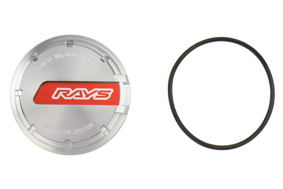 GRAWCGLRDSL Rays Gram Lights 57CR / 57DR GL Center Cap-Red-Silver,
