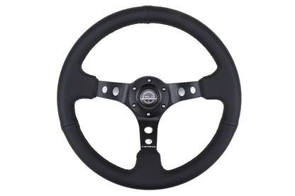 NRGRST-006BK NRG Reinforced Steering Wheel 350mm 3in Deep Black - Universal,
