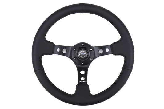 NRGRST-006BK NRG Reinforced Steering Wheel 350mm 3in Deep Black - Universal,