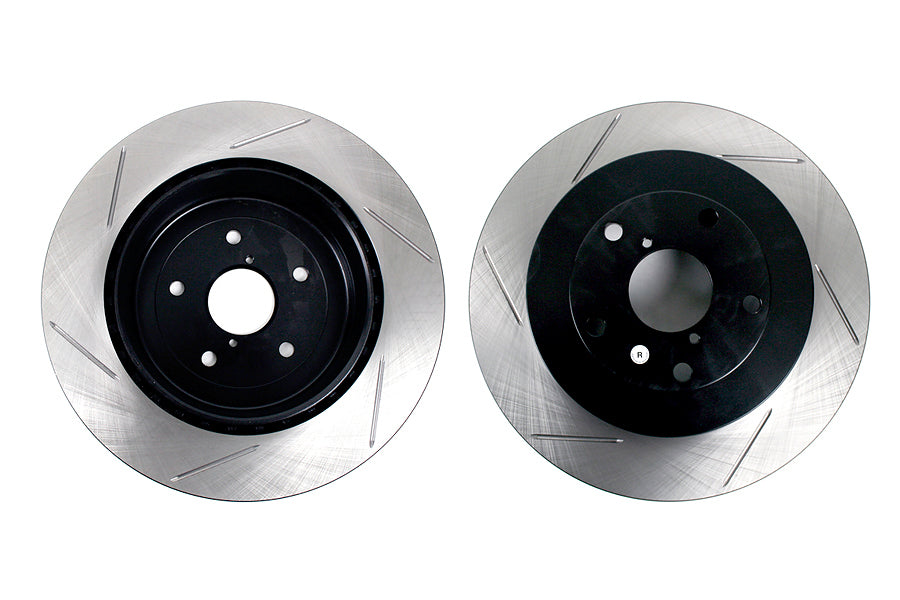 STT126.47023S-GRP Stoptech Slotted Rear Rotor Pair - Subaru STI 2005-2007,