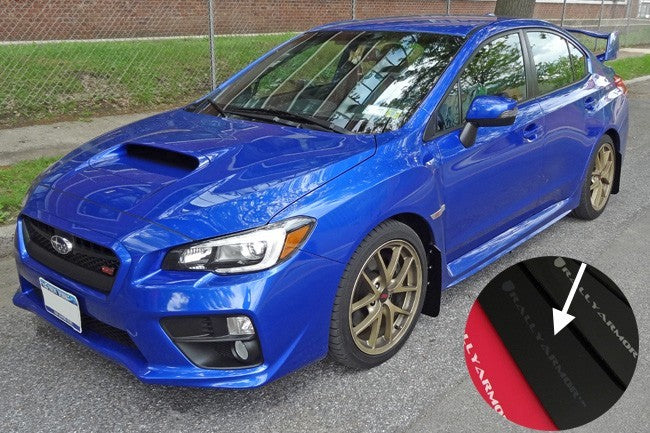 RALMF32-UR-BLK/GRY Rally Armor Mud Flaps - 2015+ WRX / 2015+ STI-Black Mud Flap with Grey Logo,