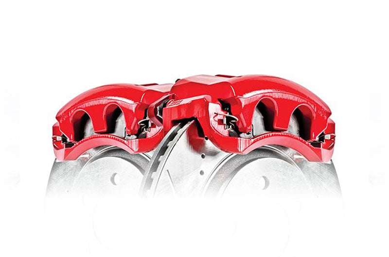 POWS3698 Power Stop Red Powder Coated Brake Calipers (Front Pair) - 2004-2017 Subaru STI,