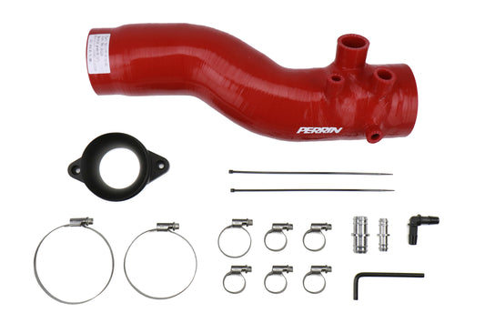 PERPSP-INT-424RD Perrin 3.0" Turbo Inlet Hose With Nozzle - 2015-2018 WRX-Red,