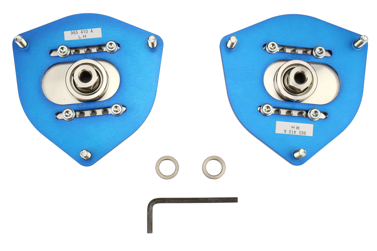 CUS965 410 A Cusco Front Adjustable Pillow Ball Upper Mount Camber Plates - 2013+ FR-S / BRZ / 86,