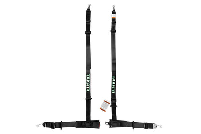 TAKT 74001-0 Takata 4 point Street Belt 2" w/ ASM (Black) - Universal,