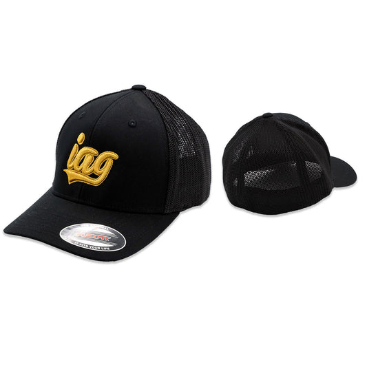 IAGIAG-APP-2042 IAG Performance IAG Flexfit Trucker Hat w/ IAG Gold Script,