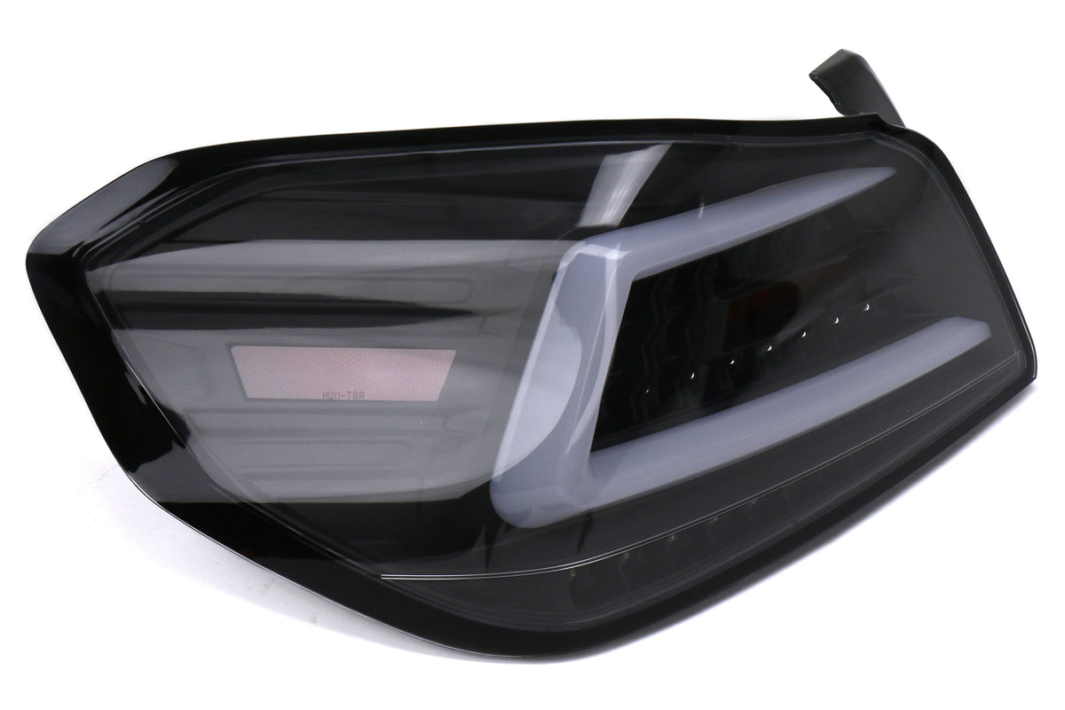SCDLT-WRX15JMLED-SQ-TM Spec-D Sequential LED Tail Lights - 2015+ WRX / STI-Glossy Black-Clear Lens-White LED Bar,