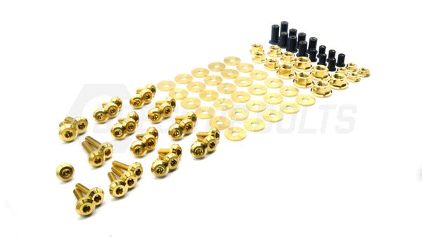 Fast Turn Fittings Stage 2 (Gold) Titanium Hardware Engine Bay Kit - 2022-2024 Subaru WRX