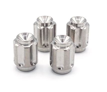 DSBACC-002-TI-POL Dress Up Bolts Titanium Valve Stem Gear Design Caps Polished,