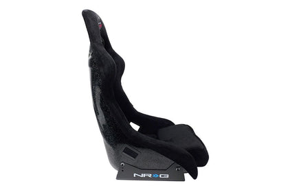 NRGFRP-302BK-PRISMA NRG Innovations FRP Bucket Seat PRISMA Edition with pearlized back. All Black alcantara vegan material. (Large),