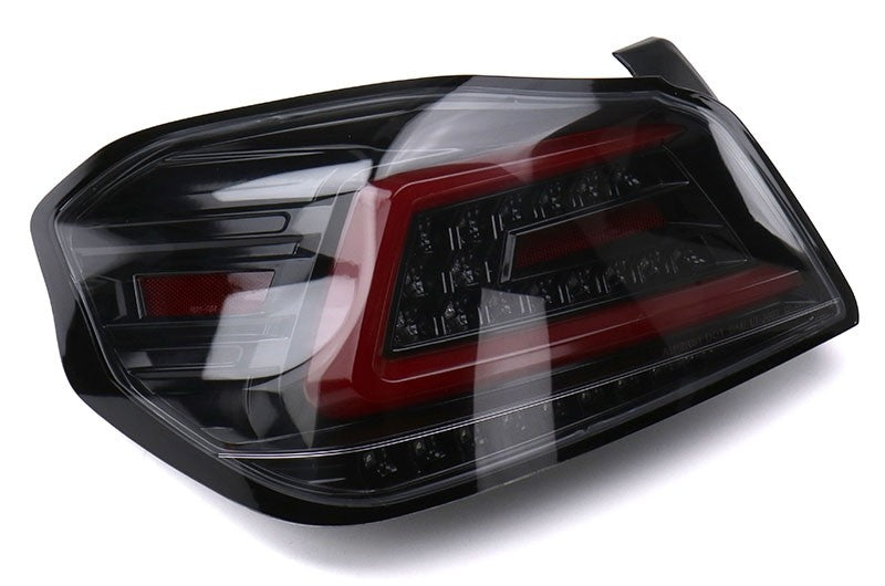 SCDLT-WRX15BKLED-SQ-TM Spec-D Sequential LED Tail Lights - 2015+ WRX / STI-Glossy Black-Clear Lens-Red LED Bar,