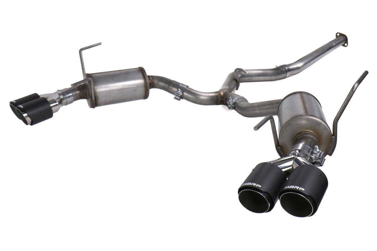 MBRS48003CF MBRP Street 3in Quad Tip Cat Back Exhaust - 2015+ WRX / STI-Carbon Fiber,