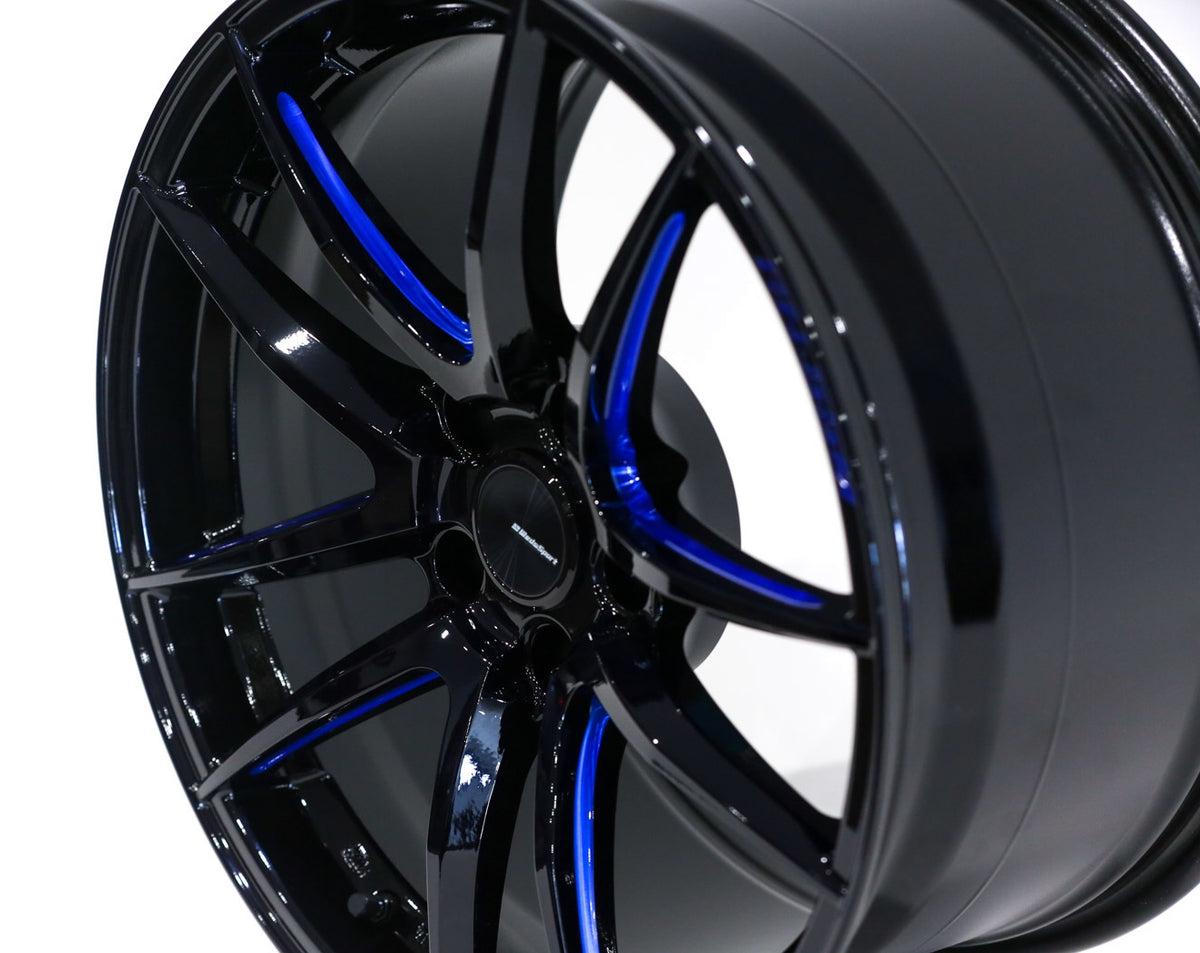 WED72967 Wedssport RN55M 18x9.5 +38mm Black Blue Machine,