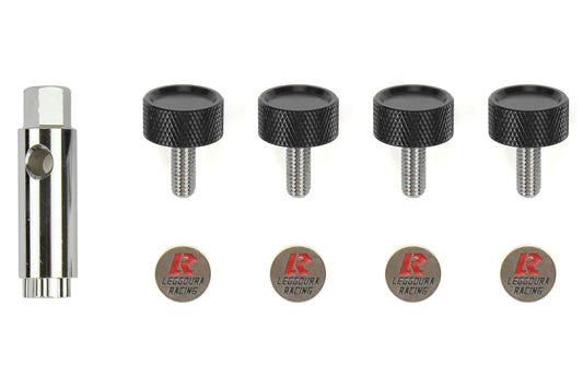 KICWKPLBK Project Kics Leggdura Racing 2pc License Plate Lock Bolts - Universal-Black,